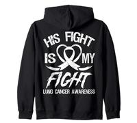 Ruban de Sensibilisation au Mois du Cancer du poumon « His Fight is My Fight is My Fight » Sweat à Capuche