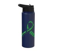Ruban de sensibilisation aux maladies du foie vert Stainless Steel Insulated Water Bottle