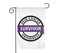 Ruban de sensibilisation aux survivants du cancer de la peau - Drapeau de jardin 12,5 x 18 pouces - Couleurs vives - Décoration extérieure pour cour, maison ou jardin - Idée cadeau