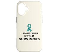Ruban de Sensibilisation aux survivants du SSPT I Stand with Coque pour iPhone 16