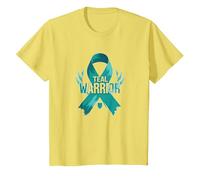Ruban de Sensibilisation aux survivants Teal Warrior T-Shirt, Enfant, Citron, 10 Ans