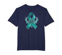Ruban de Sensibilisation aux survivants Teal Warrior T-Shirt, Homme Grandes Tailles, Bleu Marine, 2X Tall