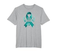 Ruban de Sensibilisation aux survivants Teal Warrior T-Shirt, Homme Grandes Tailles, Gris Chiné, 2X Tall