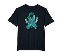 Ruban de Sensibilisation aux survivants Teal Warrior T-Shirt, Homme Grandes Tailles, Noir, 2X Tall