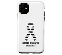 Ruban de Sensibilisation aux Troubles bipolaires à Rayures Noires et Blanches Coque pour iPhone 11
