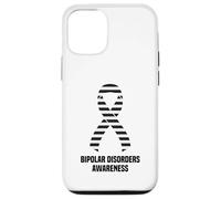 Ruban de Sensibilisation aux Troubles bipolaires à Rayures Noires et Blanches Coque pour iPhone 12/12 Pro