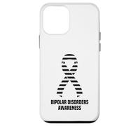Ruban de Sensibilisation aux Troubles bipolaires à Rayures Noires et Blanches Coque pour iPhone 12 Mini