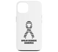 Ruban de Sensibilisation aux Troubles bipolaires à Rayures Noires et Blanches Coque pour iPhone 13