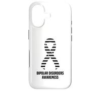 Ruban de Sensibilisation aux Troubles bipolaires à Rayures Noires et Blanches Coque pour iPhone 17