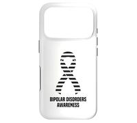 Ruban de Sensibilisation aux Troubles bipolaires à Rayures Noires et Blanches Coque pour iPhone 17 Pro