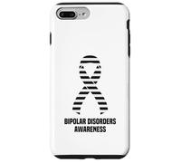 Ruban de Sensibilisation aux Troubles bipolaires à Rayures Noires et Blanches Coque pour iPhone 7 Plus/8 Plus