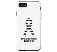 Ruban de Sensibilisation aux Troubles bipolaires à Rayures Noires et Blanches Coque pour iPhone SE (2020) / 7/8