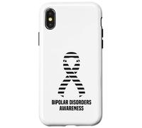 Ruban de Sensibilisation aux Troubles bipolaires à Rayures Noires et Blanches Coque pour iPhone X/XS
