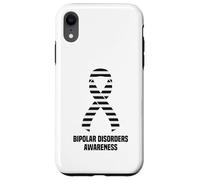 Ruban de Sensibilisation aux Troubles bipolaires à Rayures Noires et Blanches Coque pour iPhone XR