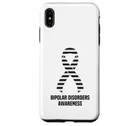Ruban de Sensibilisation aux Troubles bipolaires à Rayures Noires et Blanches Coque pour iPhone XS Max