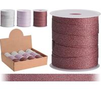 Ruban de serrage 10mx1cm GLITTER mix BORDE/PINK/SILVER