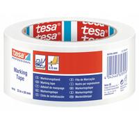 Ruban de signalisation autocollant en PVC TESA, blanc, 33 m x 50 mm