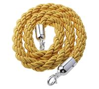 Ruban de signalisation avec cordon Corde de chanvre de barrière de file d'attente avec des crochets argentés jaune 2-10Ft(3.3Ft/100Cm)