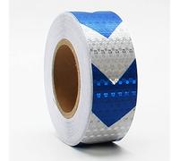 Ruban de signalisation d'avertissement, Ruban de sécurité réfléchissant multicolore 5 cm par 25 m(Blue/White)
