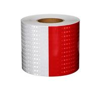 Ruban de signalisation de danger rouge et blanc, Bande réfléchissante de 32,8 pieds, rayures verticales, plusieurs largeurs, multicolore(Red White,15cm)