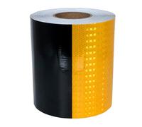 Ruban de signalisation de danger rouge et blanc, Bande réfléchissante de 32,8 pieds, rayures verticales, plusieurs largeurs, multicolore(Black Yellow,20cm)