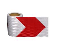 Ruban de signalisation de danger rouge et blanc, Ruban réfléchissant d'avertissement de danger autocollant multicolore 10 m x 15 cm 0,38 mm(Red White)