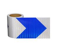 Ruban de signalisation de danger rouge et blanc, Ruban réfléchissant d'avertissement de danger autocollant multicolore 10 m x 15 cm 0,38 mm(Blue White)