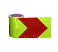 Ruban de signalisation de danger rouge et blanc, Ruban réfléchissant d'avertissement de danger autocollant multicolore 10 m x 15 cm 0,38 mm(Red Green)