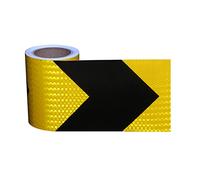 Ruban de signalisation de danger rouge et blanc, Ruban réfléchissant d'avertissement de danger autocollant multicolore 10 m x 15 cm 0,38 mm(Black)