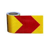 Ruban de signalisation de danger rouge et blanc, Ruban réfléchissant d'avertissement de danger autocollant multicolore 10 m x 15 cm 0,38 mm(Red)