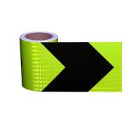 Ruban de signalisation de danger rouge et blanc, Ruban réfléchissant d'avertissement de danger autocollant multicolore 10 m x 15 cm 0,38 mm(Black Green)