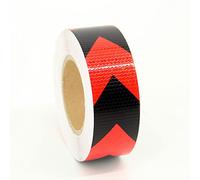 Ruban de signalisation noir et jaune, Ruban de sécurité réfléchissant multicolore, 2 pouces x 82 pieds(Red/Black)