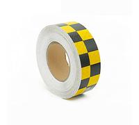 Ruban de signalisation noir et jaune, Ruban réfléchissant d'avertissement de danger 2 pouces x 82 pieds à carreaux for véhicules(Black/Yellow)