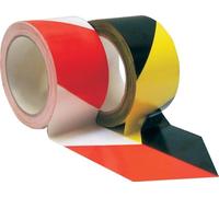 Ruban de signalisation PVC autocollant 60mmx66m jaune/noir
