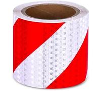 Ruban de signalisation réfléchissant, Ruban réfléchissant multicolore 10 cm x(Red White,10 cm x 3 meters)