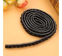 Ruban de Strass, 1 Mètre de Ruban de Colle de Support de Chaleur de Strass, Ruban de en Maille, Rouleau d'enveloppe de Maille, Décor de Bricolage, 1 Cm de Largeur (Black)