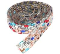 Ruban de Strass Décoratif Multicolore 1m, Adhésif, à Couper | Verre, Pose à Coller Coudre, pour Décoration et Couture, Bande Portable de 1,4cm