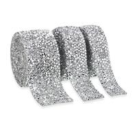Ruban De Strass En Cristal, 3 Rouleaux De Rubans Bling-Bling, Enveloppe De Ceinture Pour Gâteaux De Mariage, Décorations Artisanales D'anniversaire