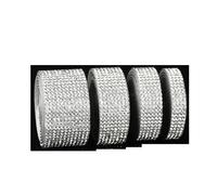 Ruban de strass en cristal auto-adhésif, Autocollant de ruban strass en cristal auto-adhésif, 1 mètre, multicolore, plusieurs largeurs(Silver White,1cm)
