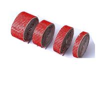 Ruban de strass en cristal auto-adhésif, Rouleau de strass cristal auto-adhésif multicolore 4-12 rangées 8-27mm(Cherry Red Hue,4rows-8mm)