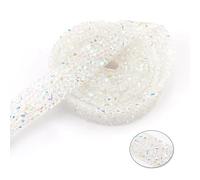 Ruban de strass en cristal de 2 yards - 3 cm de large - Ruban strass autocollant - Pour bricolage, artisanat, mariage, décoration de fête, artisanat - Téléphone - Blanc