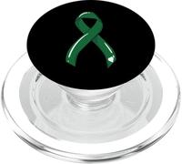Ruban de Survie Contre Le Cancer du Foie Kelly Green PopSockets PopGrip pour MagSafe