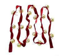 Ruban de velours de Noël avec clochette - 2,7 m - Rouge - Guirlande d'arbre - Décoration de vacances - À suspendre à une porte (A)