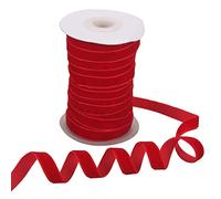 Ruban de velours écrasé vintage pour tour de cou, emballage cadeau, emballage de Noël, festival (rouge, 1 cm)
