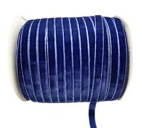 Ruban de velours en nylon vintage, Chapeau couronne ruban polyester bord brut velours de soie multicolore paquet 6 tailles multiples(Navy blue,10mm x 5yards)