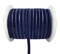 Ruban de velours en nylon vintage, Chapeau couronne ruban polyester bord brut velours de soie multicolore paquet 6 tailles multiples(Dark Blue,38mm x 3yards)
