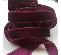 ruban de velours, Ensemble de rubans velours simple face inélastiques multicolores 6-25 mm x 5 yards(Burgundy V035,6mm x 5yards)
