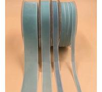 ruban de velours, Ensemble de rubans velours simple face inélastiques multicolores 6-25 mm x 5 yards(Blue V045,25mm x5yards)