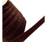 ruban de velours vintage, Ruban de velours polyester simple face multicolore 6 mm-38 mm X 3-5 mètres(Coconutbrown,20mm x 5yards)