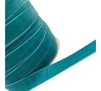 ruban de velours vintage, Ruban de velours polyester simple face multicolore 6 mm-38 mm X 3-5 mètres(Darkcyan,10mm x 5yards)